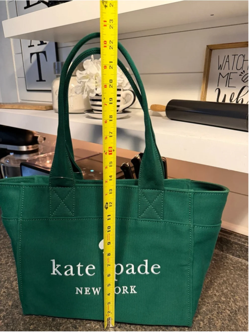 NWT Kate Spade XL Green Canvas Totebag